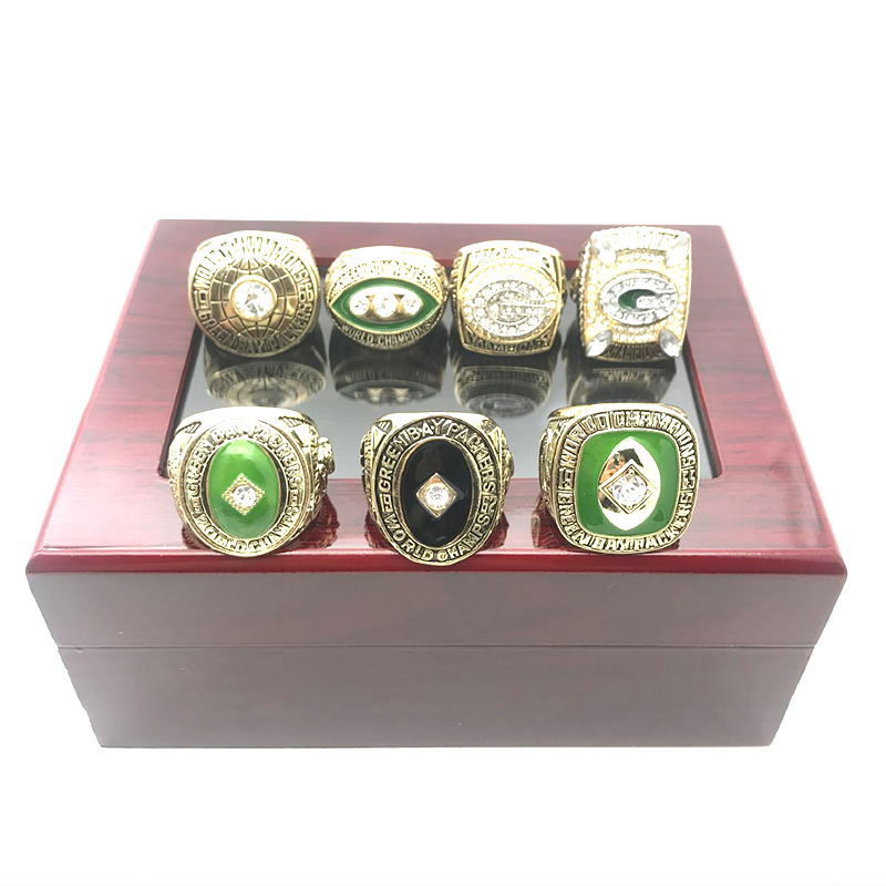 Green Bay Packers Championship 7 Rings Set - Byt Shops