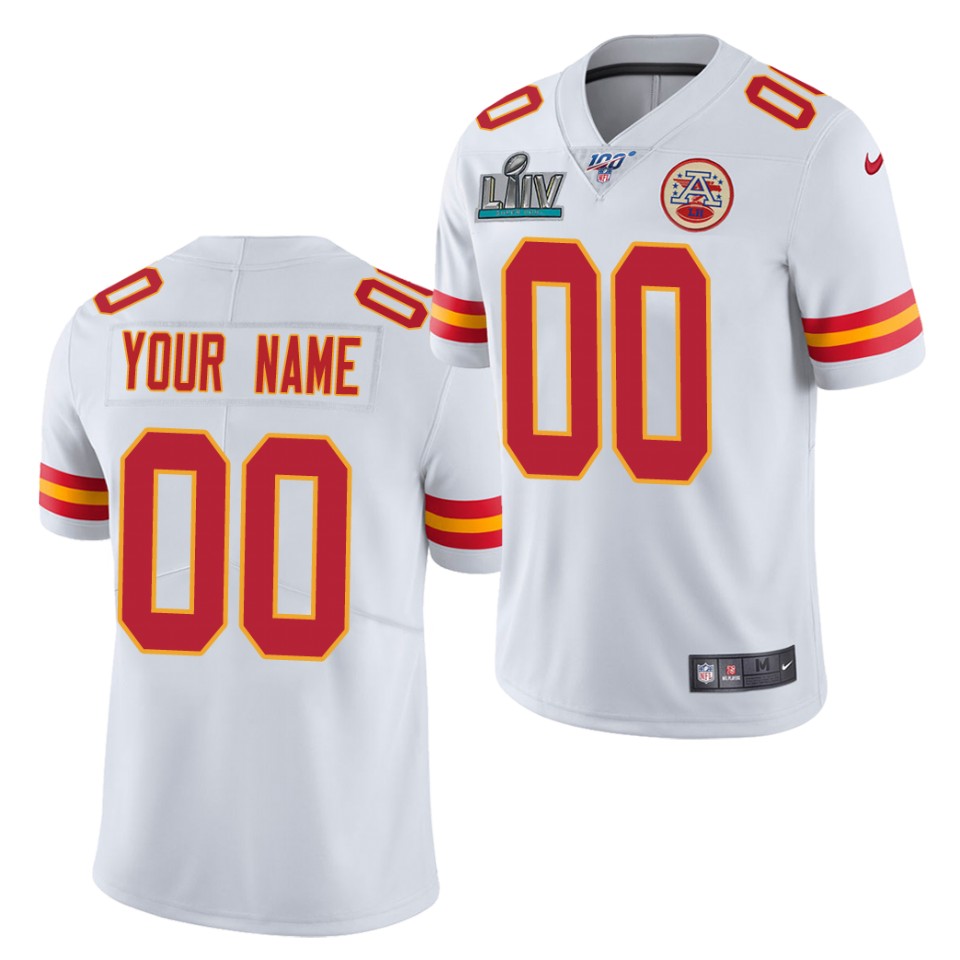 Kansas City Chiefs #15 Patrick Mahomes White Super Bowl LIV Golden Edition  Limited Stitched NFL Jersey in 2023